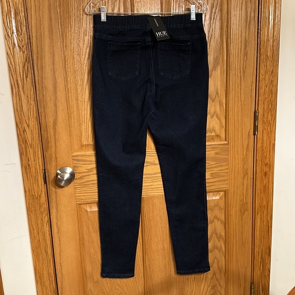 Hue Studio Women's Distressed Stretchy Denim Leggings - Midnight Rinse -… - Picture 12 of 14